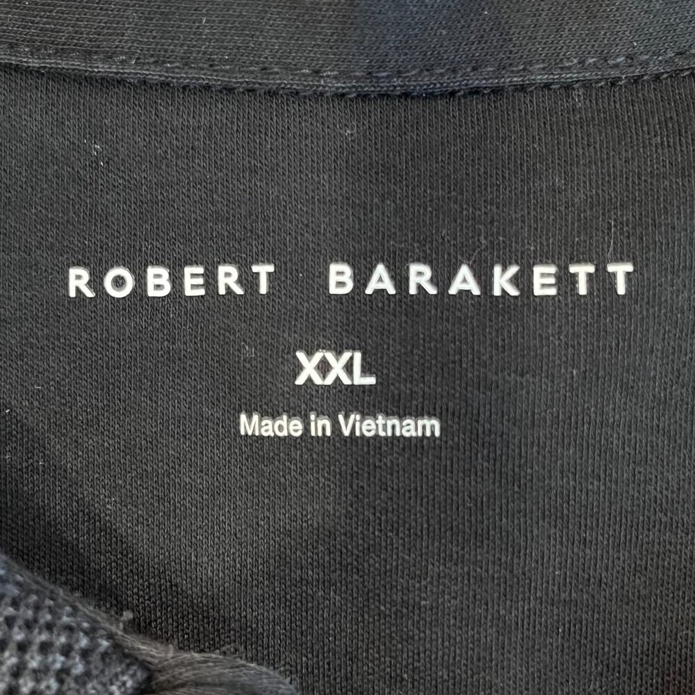 ROBERT BARAKETT Mens XXL Black Long Sleeve Pima Cotton Polo Shirt - Picture 4 of 7